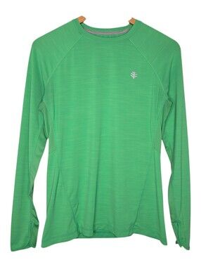 Coolibar Mens Green Agility Long Sleeve Performance Shirt Size Small